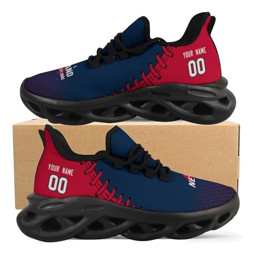 Custom Men's Sneakers Football Personalized Breathable Fan Gift Name & Number Athletic Gym Slip-on Shoes