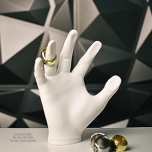 LOCZAR Basketball Holder, Hand Sculpture Ball Holder Wall Mount Art Decor Stand Storage Rack Organizer Display Case Man Cave for Football Soccer Gift Ideas for Him Men Boys Gamers (Black Ball Holder)