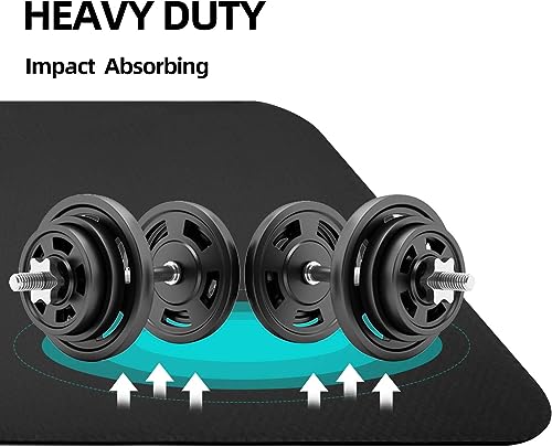 Exercise Equipment Mat - Treadmill Mat, Stationary Bike Mat, Exercise Mat, Gym Equipment Waterproof Mat, Jump Rope Mat Use On Hardwood Floors and Carpet Protection (Large - 75" X 32")