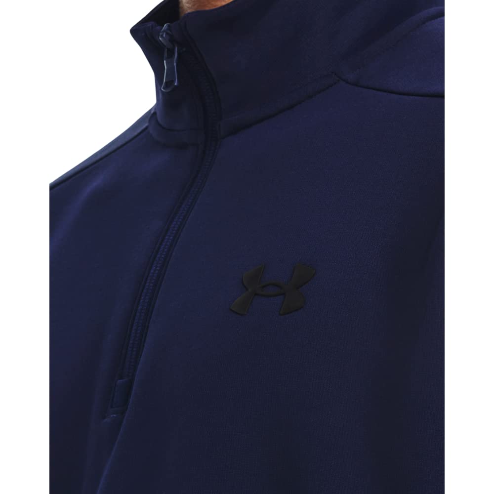 Under Armour Men's ArmourFleece 1/4 Zip, (410) Midnight Navy / / Black, X-Large