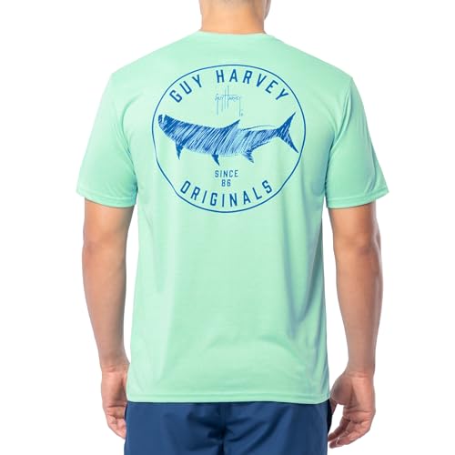 Guy Harvey Men’s Short Sleeve Cationic Performance T-Shirt, Florida Keys/Tarpon Core, 3X-Large