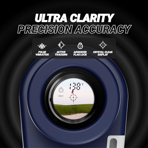 Blue Tees Golf Series 3 Max+ Golf Rangefinder with Slope Switch, 1000 Yards Range Finder, 6X Magnification Laser Rangefinder, Slope Measurement, Magnetic Strip, Flag Pole Locking with Pulse Vibration
