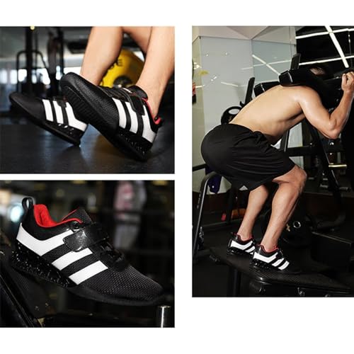 HusSeN Squat Deadlift Shoes for Mens Lightweight Anti-Skid Breathable Gym Sneakers Powerlifting Shoes Indoor Fitness Sneakers Balance Comprehensive Training Shoes Gold