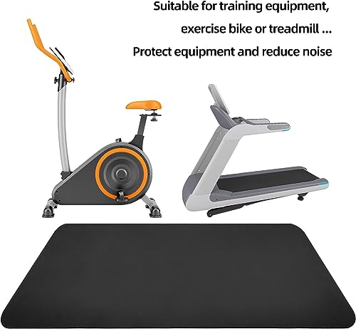 Exercise Equipment Mat - Treadmill Mat, Stationary Bike Mat, Exercise Mat, Gym Equipment Waterproof Mat, Jump Rope Mat Use On Hardwood Floors and Carpet Protection (Large - 75" X 32")