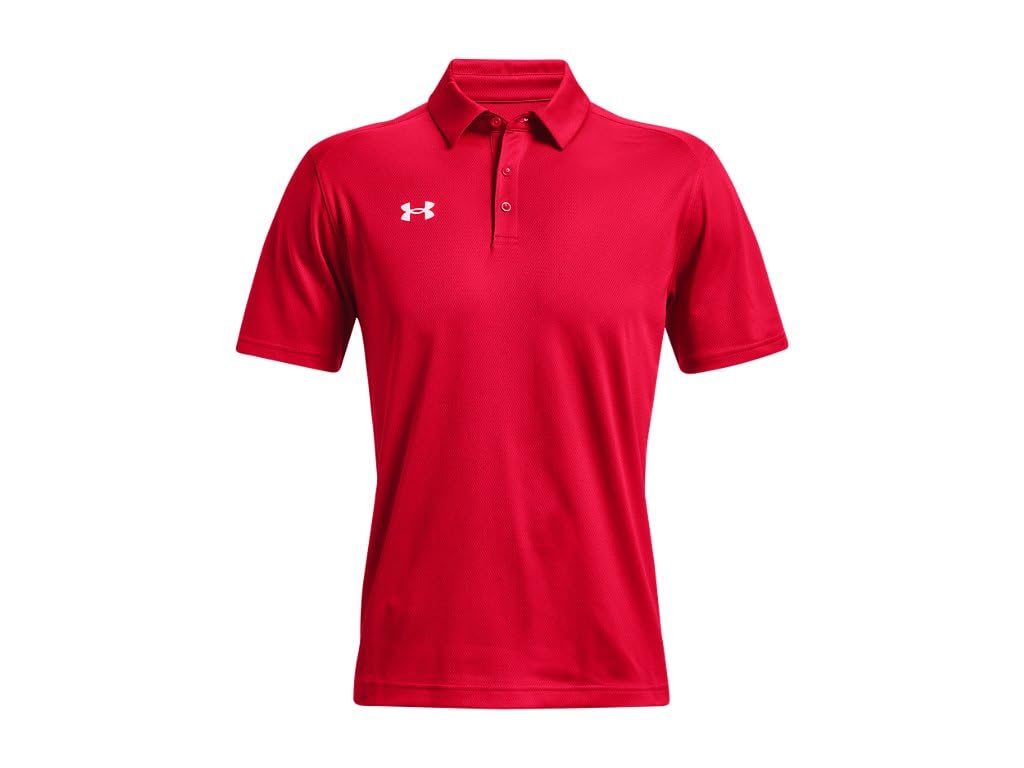 Under Armour Mens Tech Team Polo Shirt - Breathable and Quick Dry XLT Red-White
