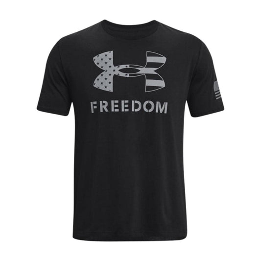 Under Armour Men's New Freedom Logo T-Shirt, (002) Black / / Pitch Gray, Small