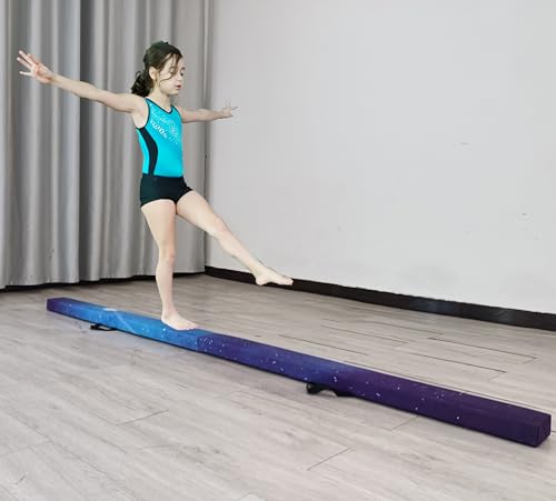 FC FUNCHEER 8FT Folding Balance Beam -Gymnastics Floor Beam - Gymnastics Equipment- Anti-Slip Bottom - Suede Cover - Carry Bag for Kids/Adults Home & Gym Center