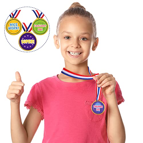 Gejoy Award Medals Assortment Medals for Kids Award Medals Assortment Style Plastic Winner Award Medals for Kids Sports Talent Show Gymnastic Birthday Party Favors (60 Pieces)