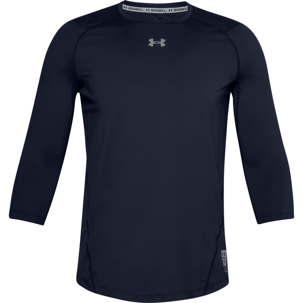 Under Armour Men's IsoChill 3/4 Sleeve Shirt, (410) Midnight Navy / / Baseball Gray, Small