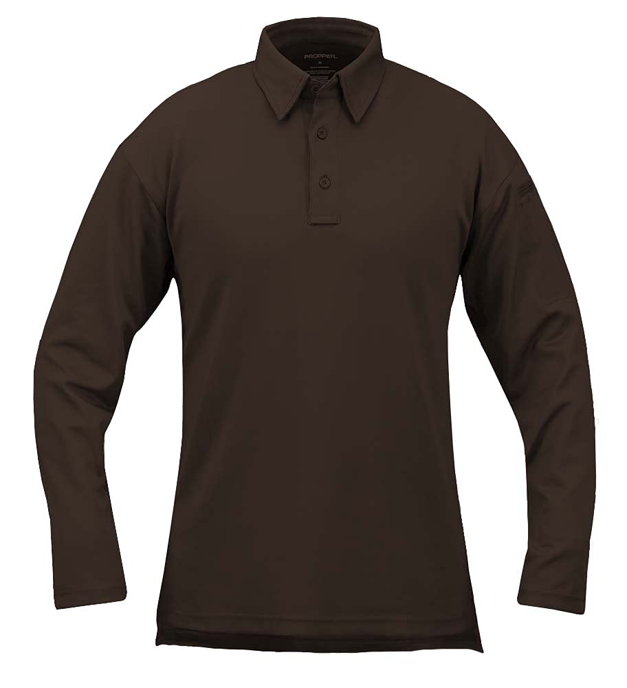 Propper ICE Performance Long Sleeve Men's Polo, Brown, 2X-Large