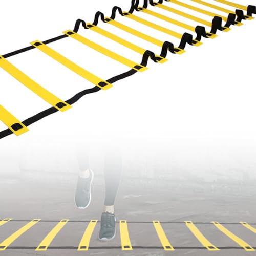 Naliyua Agility Ladder Speed Ladder Equipment Soccer Ball Football Flexibility Training Fitness Jumpings Ladders Footworks Set Footb, 2 meters 4 knots