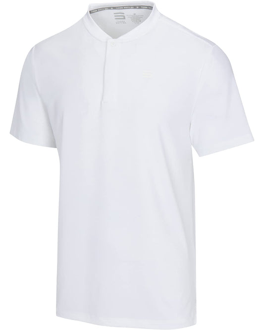 Three Sixty Six Collarless Golf Shirts for Men - Quick Dry Short Sleeve T-Shirt with 4-Way Stretch Fabric & UPF 30
