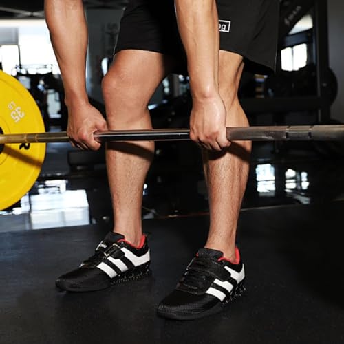 HusSeN Squat Deadlift Shoes for Mens Lightweight Anti-Skid Breathable Gym Sneakers Powerlifting Shoes Indoor Fitness Sneakers Balance Comprehensive Training Shoes Gold