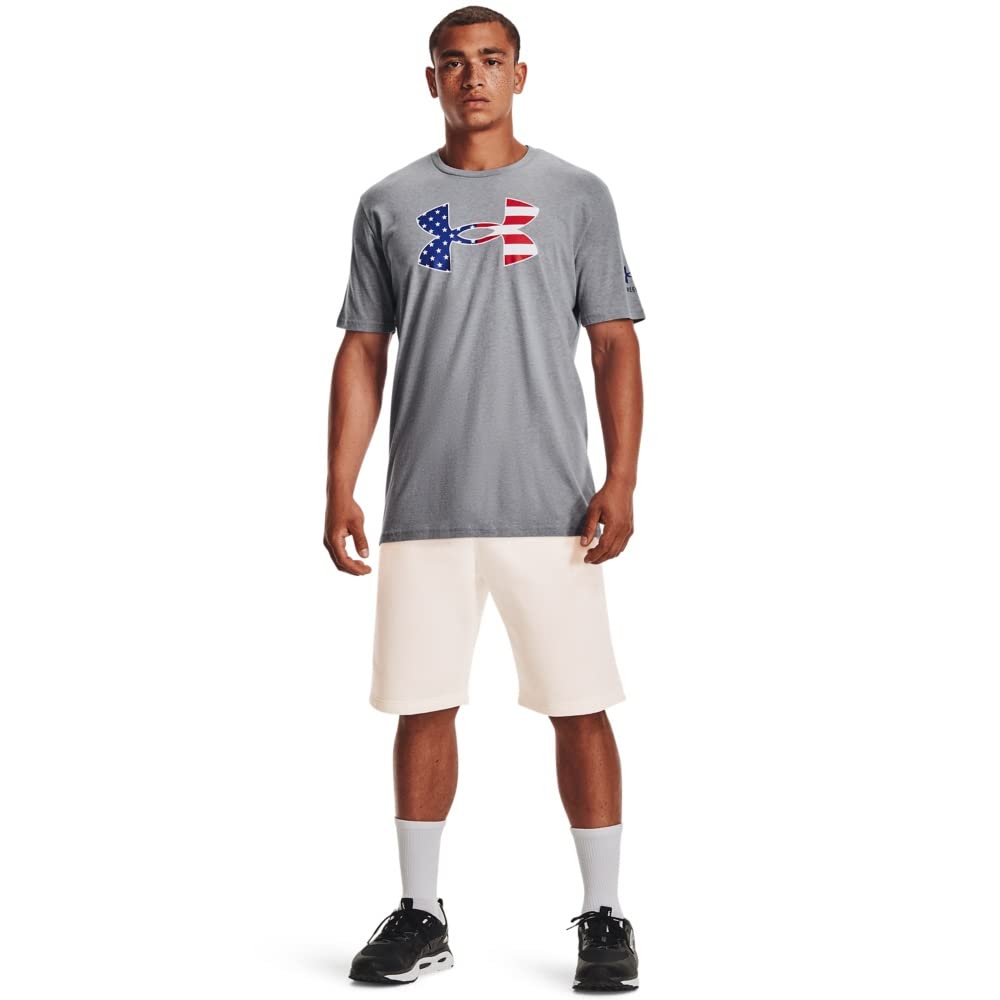 Under Armour Men's New Freedom BFL T-Shirt, Steel Light Heather (035)/Royal, XX-Large