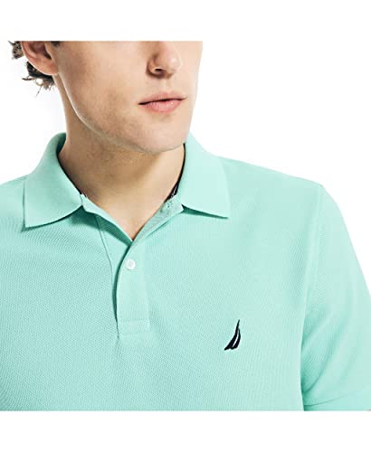 Nautica Men's Sustainably Crafted Classic Fit Performance Deck Polo, Poolside Aqua, X-Small