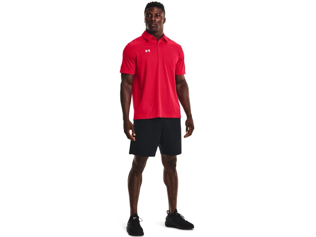 Under Armour Mens Tech Team Polo Shirt - Breathable and Quick Dry XLT Red-White