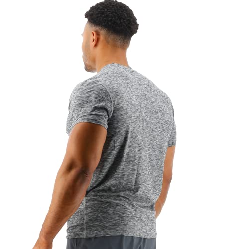 TYR Men's Standard Athletic Performance Workout Airtec Short Sleeve Tee, Heather Grey, X-Large
