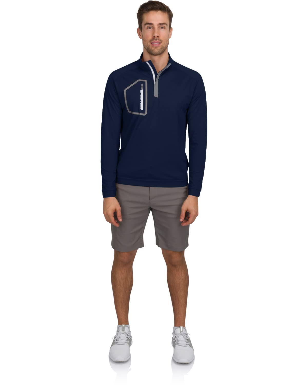 Three Sixty Six Men’s Dry Fit ¼ Zip Golf Pullover Jacket - Lightweight, Breathable & Stretch Fabric Sweater with Chest Pocket