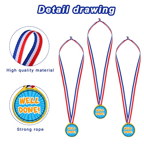 Gejoy Award Medals Assortment Medals for Kids Award Medals Assortment Style Plastic Winner Award Medals for Kids Sports Talent Show Gymnastic Birthday Party Favors (60 Pieces)