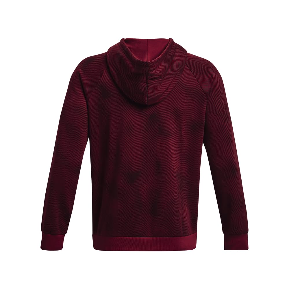 Under Armour mens Rival Fleece Printed Hoodie, (600) Dark Maroon / / White, Medium