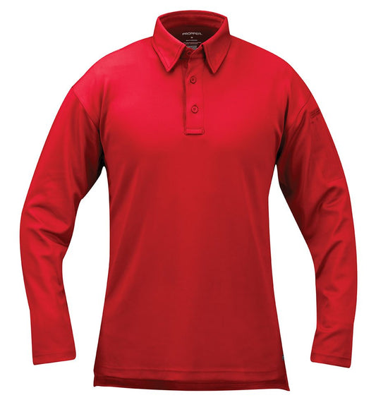 Propper I.C.E Men's Long Sleeve Performance Polo Shirt, Red, Medium