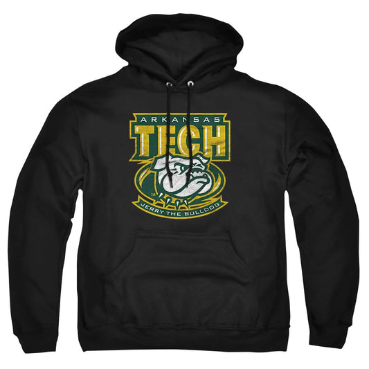 Arkansas Tech University Official Distressed Primary Unisex Adult Pull-Over Hoodie, Black, Medium