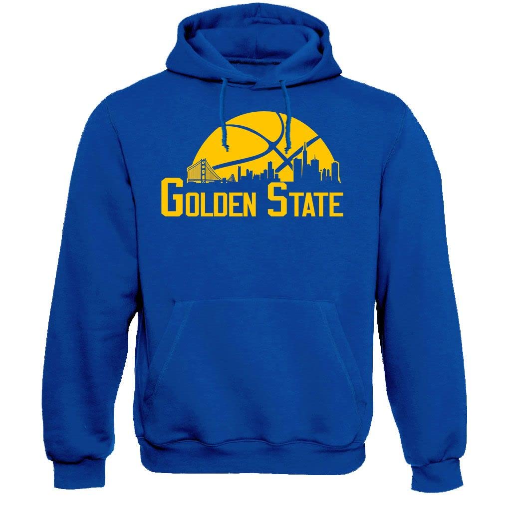 Xtreme Apparrel Golden State Basketball Skyline Men's Fan Hoodie Sweatshirt (Royal Hoodie, L)