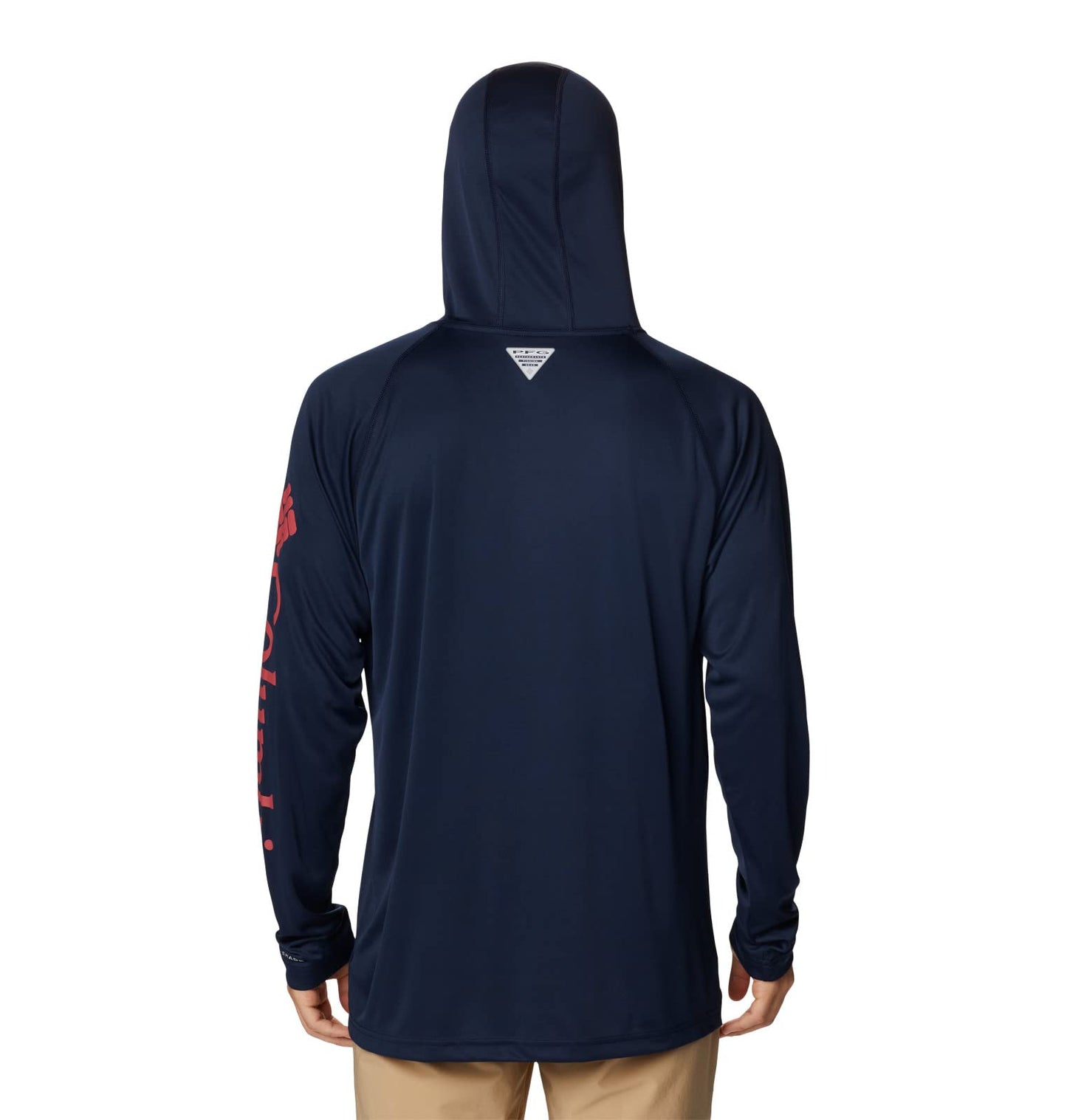 Columbia Men's Terminal Tackle Hoodie, Coll Navy/Sunset Red Logo, Medium