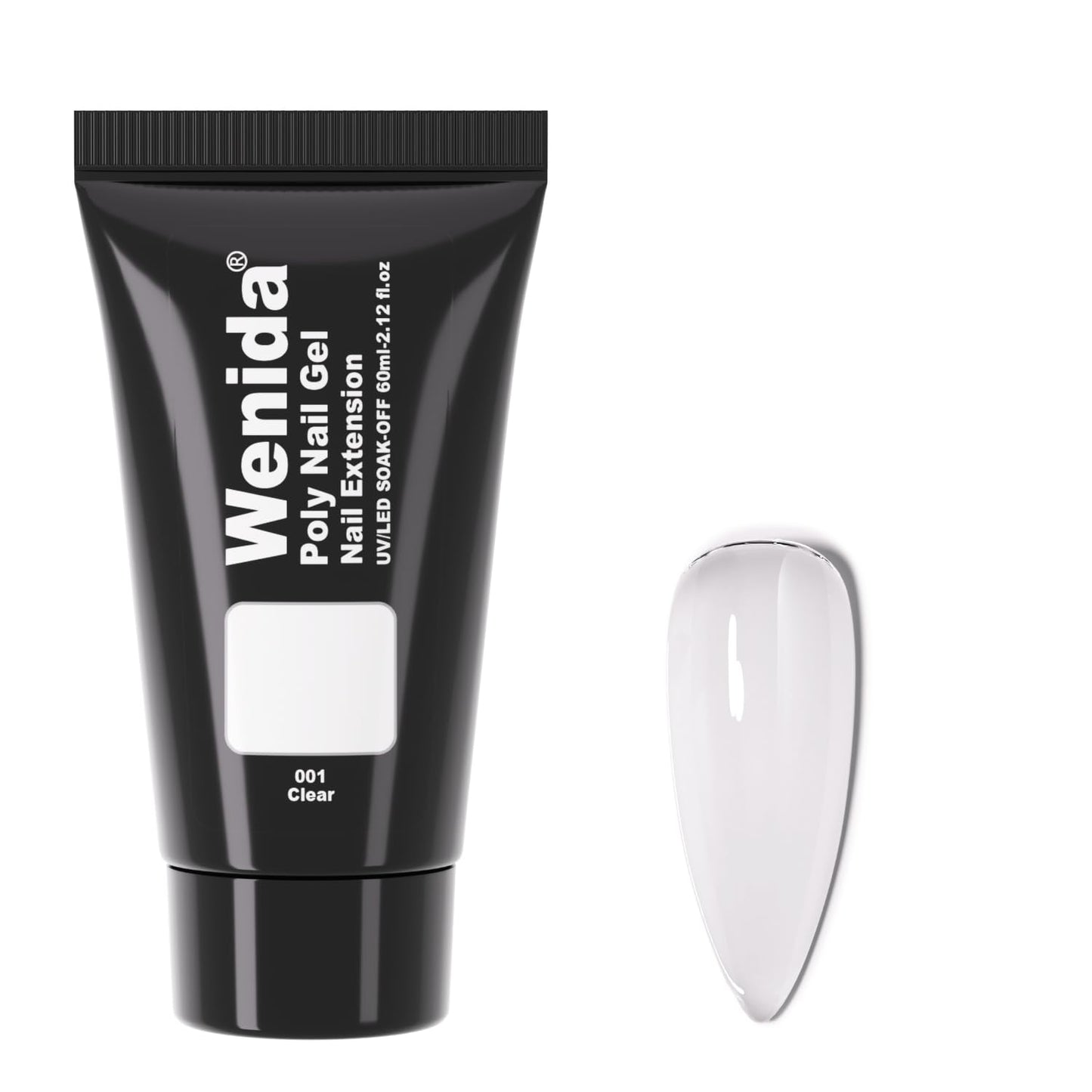 Wenida Poly Nail Gel 60ml, Nail Extension Gel, Nail Builder Gel, Nail Enhancement Gel Set for Home DIY Manicure Art