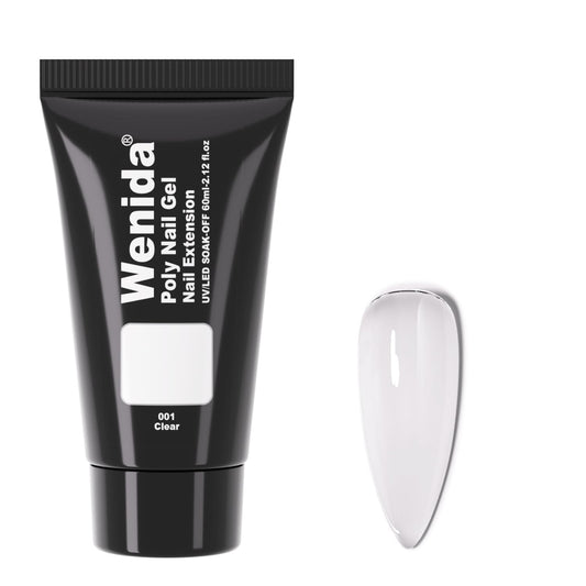 Wenida Poly Nail Gel 60ml, Nail Extension Gel, Nail Builder Gel, Nail Enhancement Gel Set for Home DIY Manicure Art