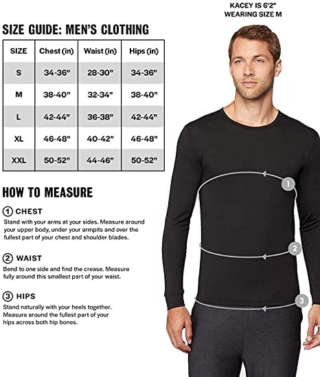 32 Degrees Men's Lightweight Baselayer Mock Top | Long Sleeve | Form Fitting | 4-Way Stretch | Thermal, Black, Medium