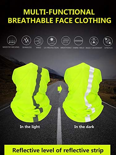 SATINIOR 8 Pieces Reflective Neck Gaiter for Men Cycling Balaclava Face Mask Cover Bandana Capuchas Para el sol Para Hombre
