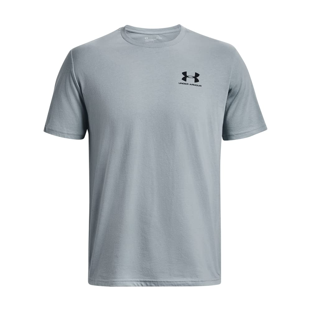 Under Armour Men's Sportstyle Left Chest Short-Sleeve T-Shirt, (465) Harbor Blue/Black/Black, Small