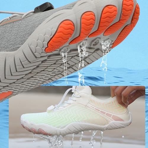 HusSeN Squat Deadlift Shoes for Mens Unisex Soft Sole Indoor Anti-Skid Breathable Gym Sneakers Weightlifting Squat Shoes Fitness Cross-Trainer Barefoot Gym Training Sneakers Grey