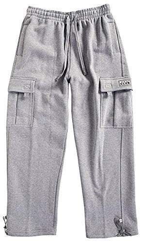 Pro Club Men's Heavyweight Fleece Cargo Pants, Heather Gray, 2X-Large