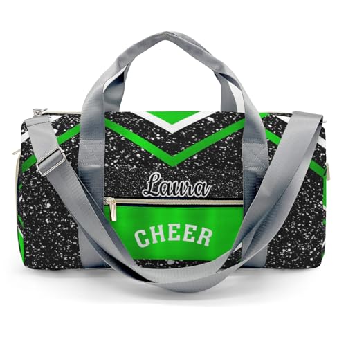 Ronxzas Cheer Cheerleader Sports Duffel Bag Travel Duffle Gym Bags Weekender Bag with Shoe Compartments (Green)