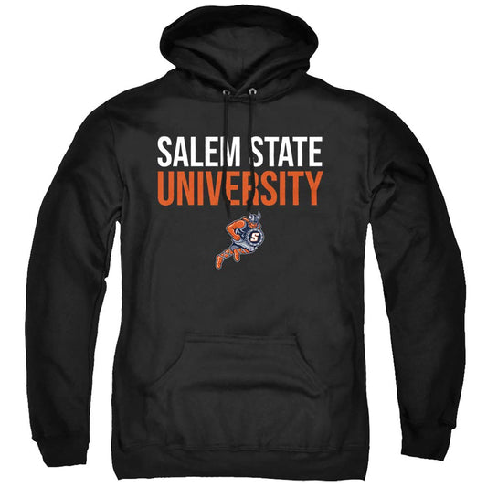 Salem State University Official Stacked Unisex Adult Pull-Over Hoodie, Black, Medium