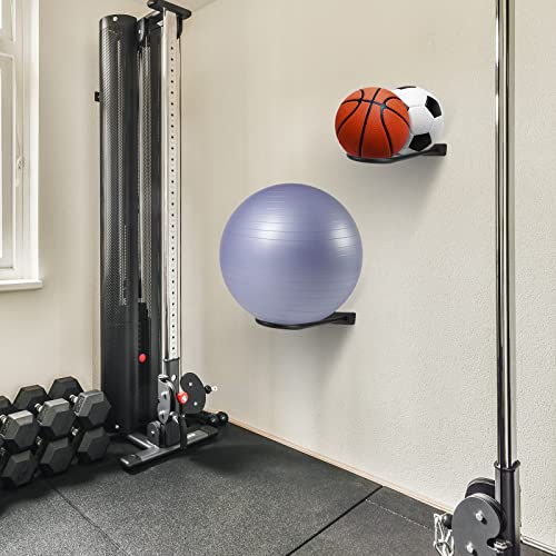XIAO PEI Medicine Ball RackWall Mounted Large Stability Ball Storage Rack Basketball Ball Rack Exercise Ball Equipment Organizer(1 Black)