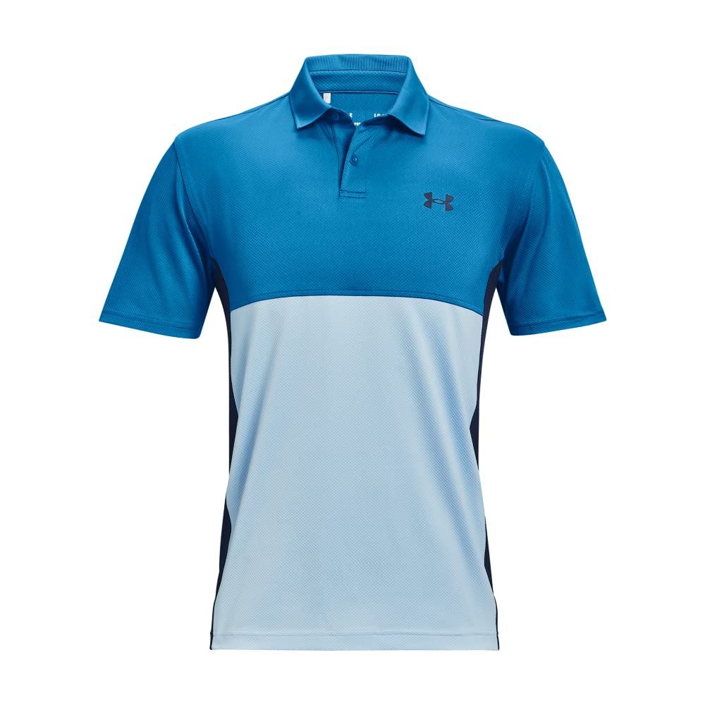 Under Armour Men's Performance Blocked Golf Polo, Victory Blue (474)/Blue, Small