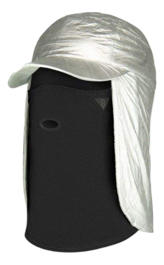Airhole Unisex Tech Hat 5 Panel 3 Layer Cold Weather Hat/Facemask (Silver, Medium/Large)