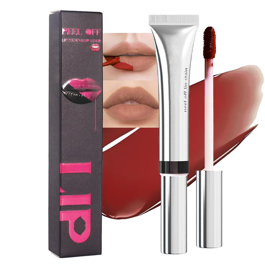 evpct Lip Tains Peel off, Peel off Lip Liner Tattoo Lip Stain Tint Gloss Marker Makeup, Long Lasting Waterproof 24 Hours Matte Finish Transfer-proof Pigmented Color Stay Lipsticks, 145 Brown