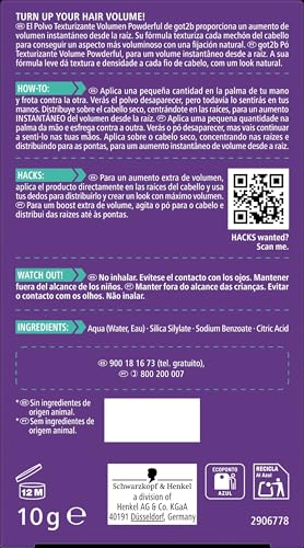 Got2B Schwarzkopf Powder'ful Unisex Root Hair Styling Powder, For Instant Volume and Root Boost, Vegan, 10g