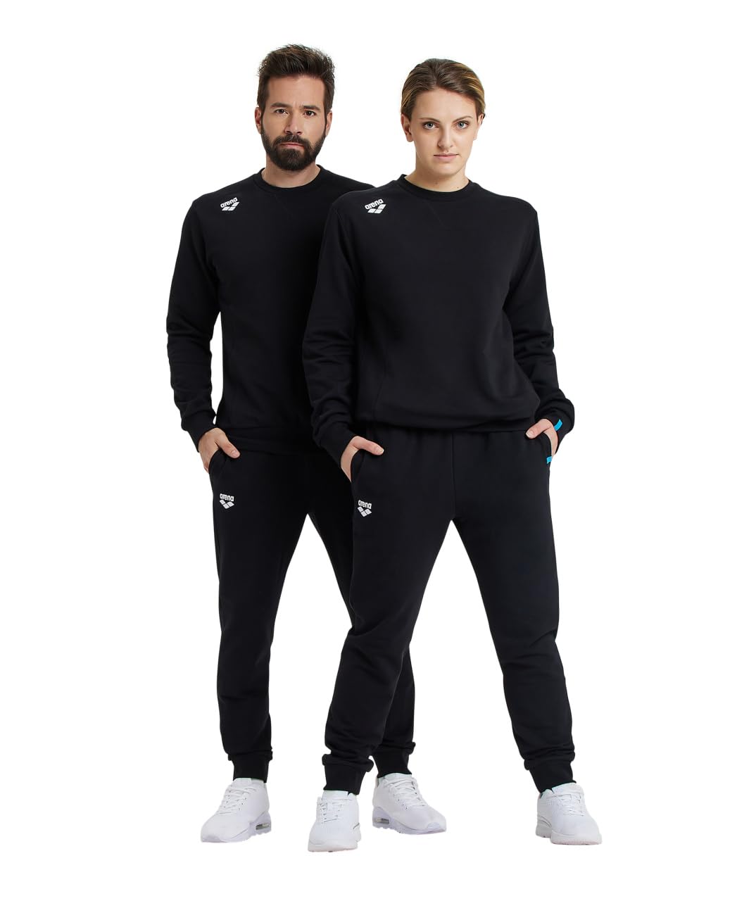 ARENA Standard Unisex Solid Crew Sweatshirt, Black