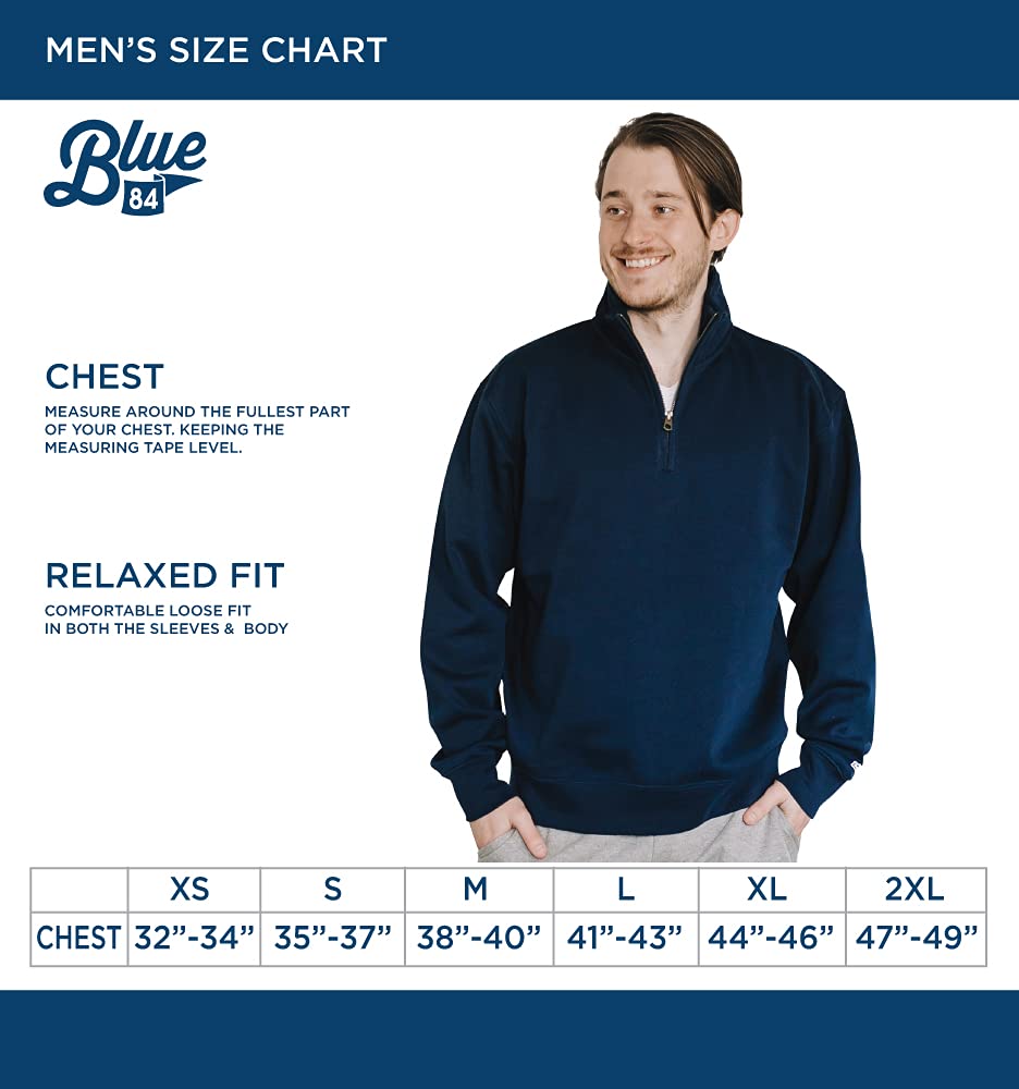 Blue 84 Men's Purdue Boilermakers Quarter Zip Sweatshirt Icon Secondary, Alternate Color, Medium