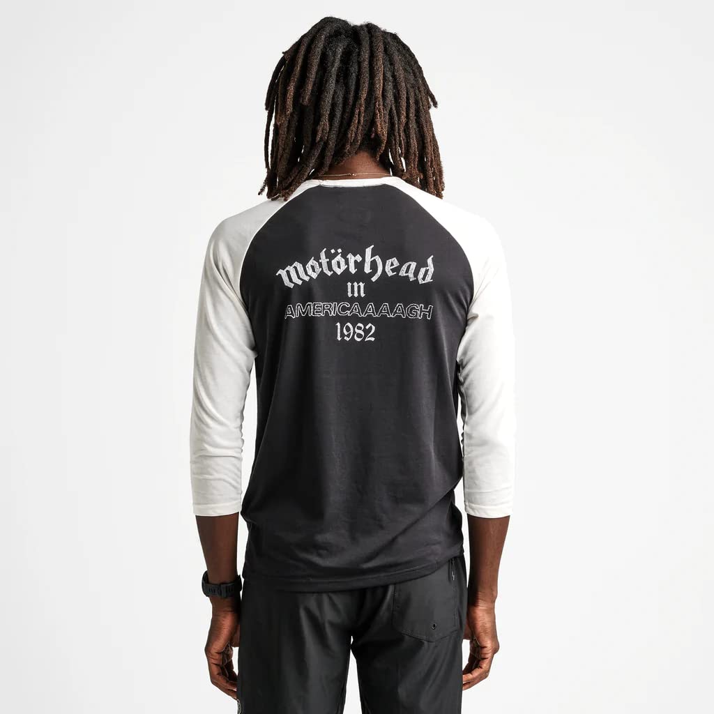 Roark Run Amok Mathis Raglan T-Shirt, Moisture Wicking, Fast Drying, Workout Tee for Men, Motorhead You Better Black, XS