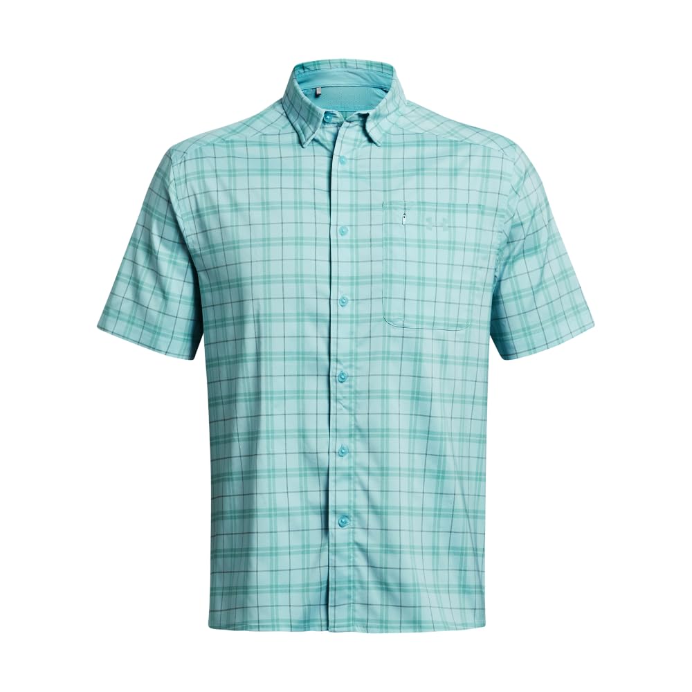 Under Armour Men's Drift Tide 2.0 Plaid Short-Sleeve T-Shirt, (914) Sky Blue/Radial Turquoise/Radial Turquoise, 3X-Large