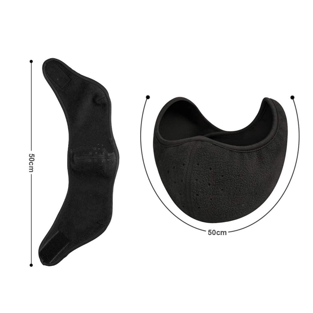 TecHong Mens Winter Warm Windproof Mask - Thick Dustproof Breathable Mouth Cover Black