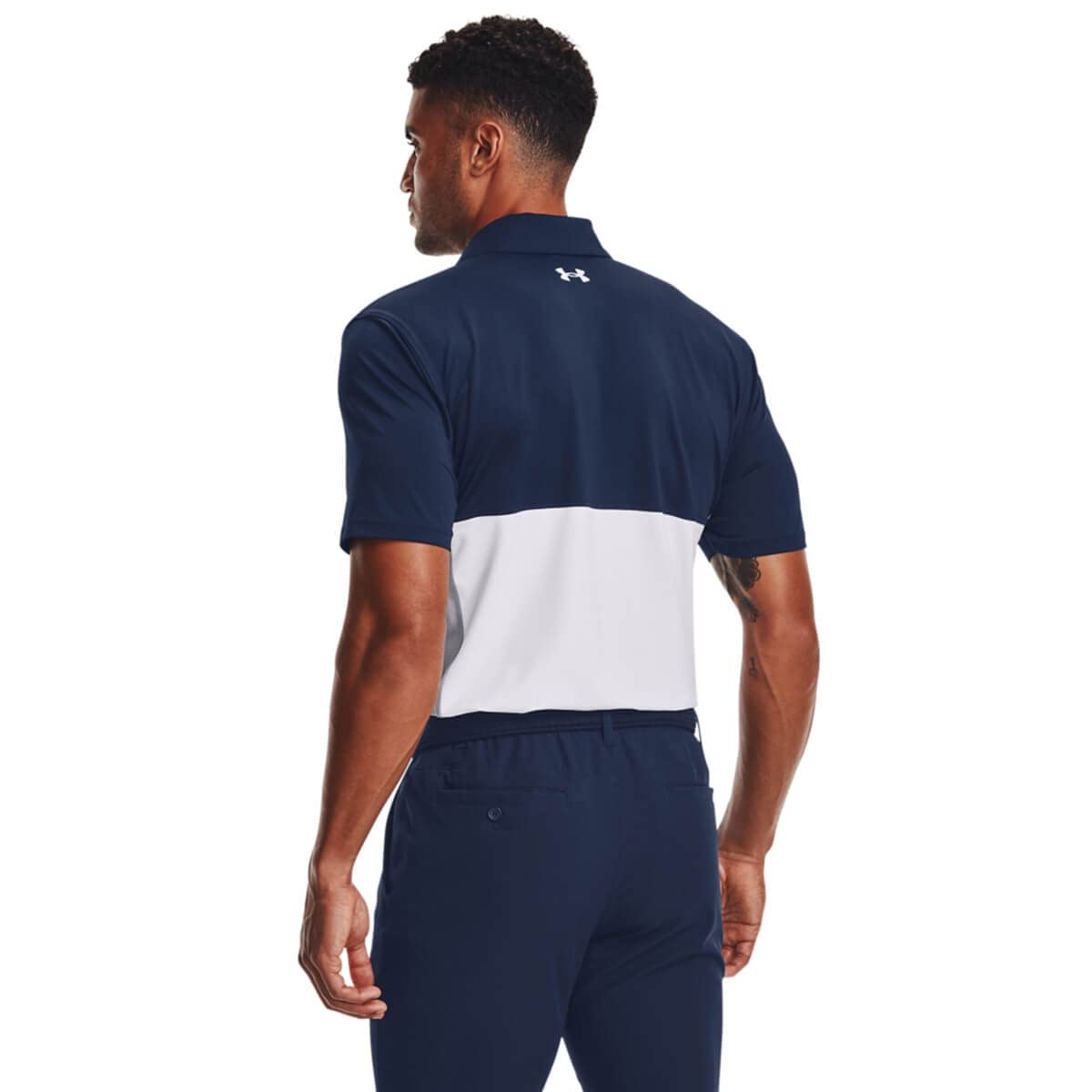 Under Armour Men's Performance Blocked Golf Polo, Academy (408)/Steel, 4X-Large