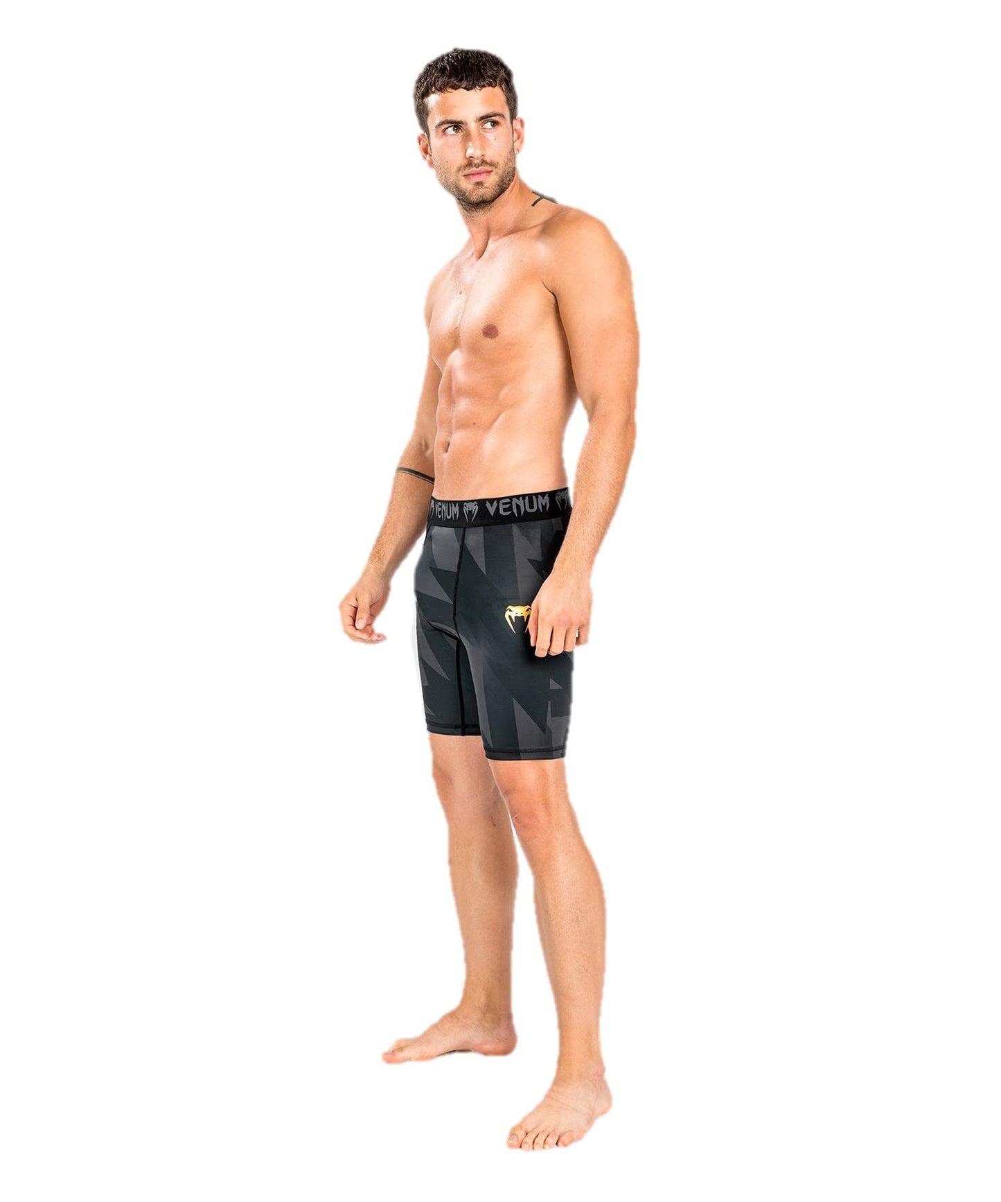 Venum Men's Standard Razor Vale Tudo Shorts, Black/Gold, Large