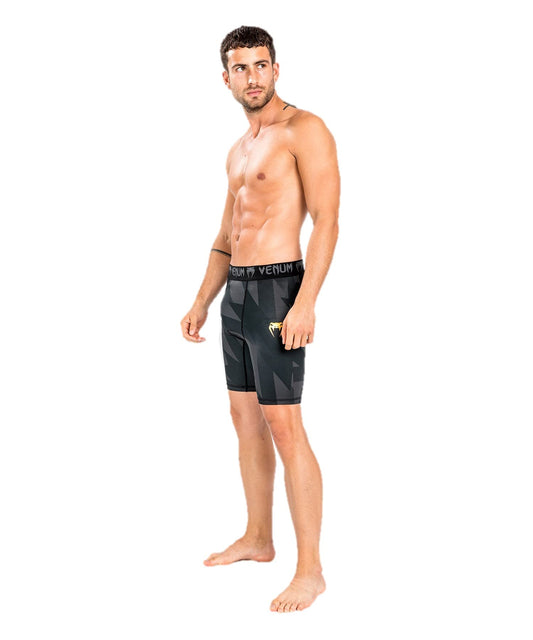 Venum Men's Standard Razor Vale Tudo Shorts, Black/Gold, Large